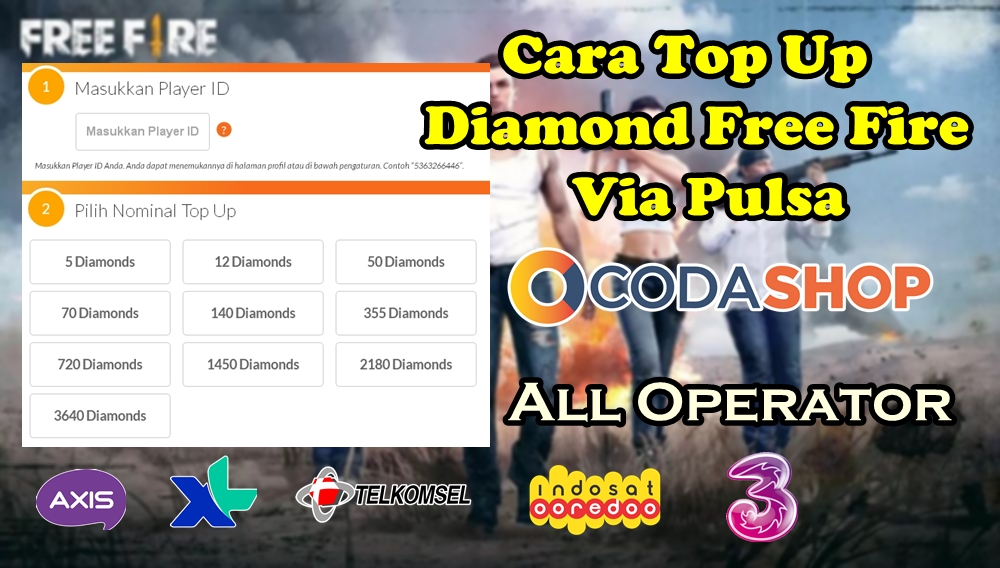 Cara Top Up Diamond Free Fire Di Codashop Via Pulsa 100