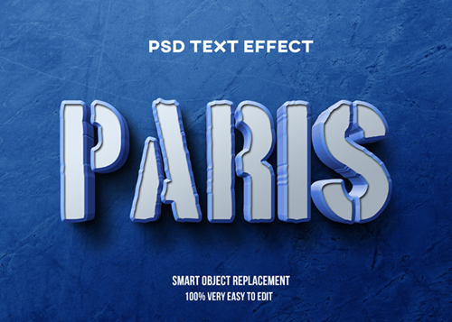 Paris 3D Text Effect PSD Mockup