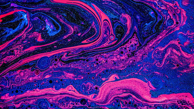 Wallpaper Pink, Blue, Art, Liquid, Paint, Fluid - XFXWallpapers