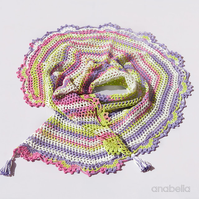 Light summer crochet shawl by Anabelia Craft Design