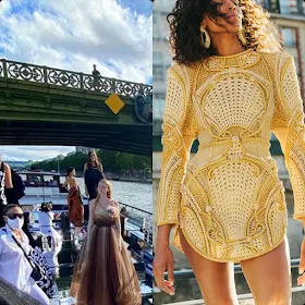 Cindy Bruna for Balmain Couture Fall 2020 or Balmain sur Seine by RUNWAY MAGAZINE