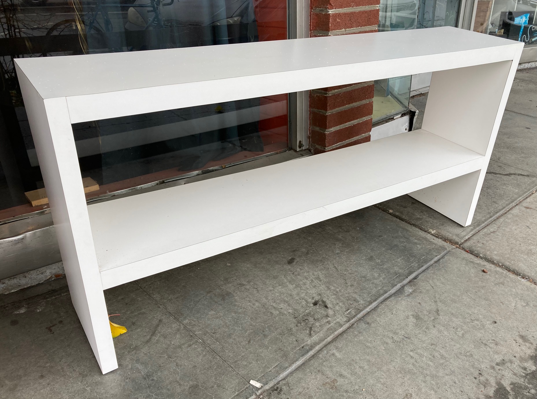 UHURU FURNITURE & COLLECTIBLES SOLD 103296 White Long Low Shelf 56” L