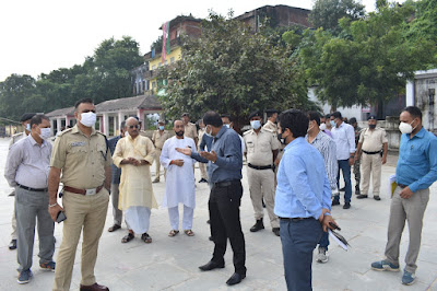 GayaVishnupad and DM- SSP: विष्णुपद मंदिर, देवघाट तथा रबर डैम निर्माण स्थल का निरीक्षण किये डीएम- एसएसपी , DM-SSP inspected Vishnupad temple, Devghat and rubber dam construction site, AnjNewsMedia