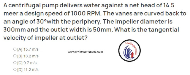 Civil Upsc Ese Exam Solution 2021 | A Centrifugal Pump Delivers Water Against A Net Head Of 14.5 Meer A Design Speed Of 1000 Rpm Civil Upsc Ese Exam Solution 2021 | A Centrifugal Pump Delivers Water Against A Net Head Of 14.5 Meer A Design Speed Of 1000 Rpm