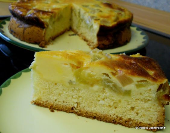 Irène`s Leckereien♥: Schneller Rhabarberkuchen mit Schmandguss