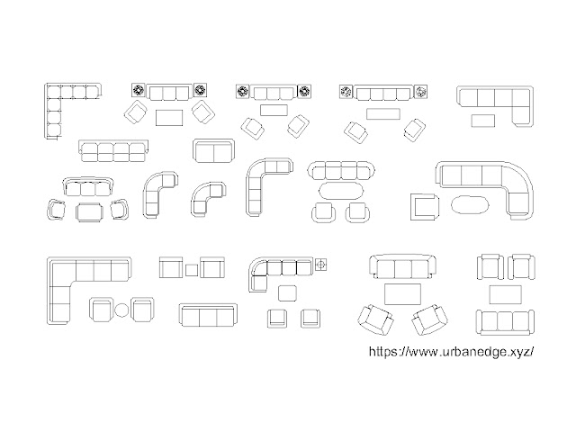 Autocad 2D Blocks | Custom Sofa Blocks | Plan View