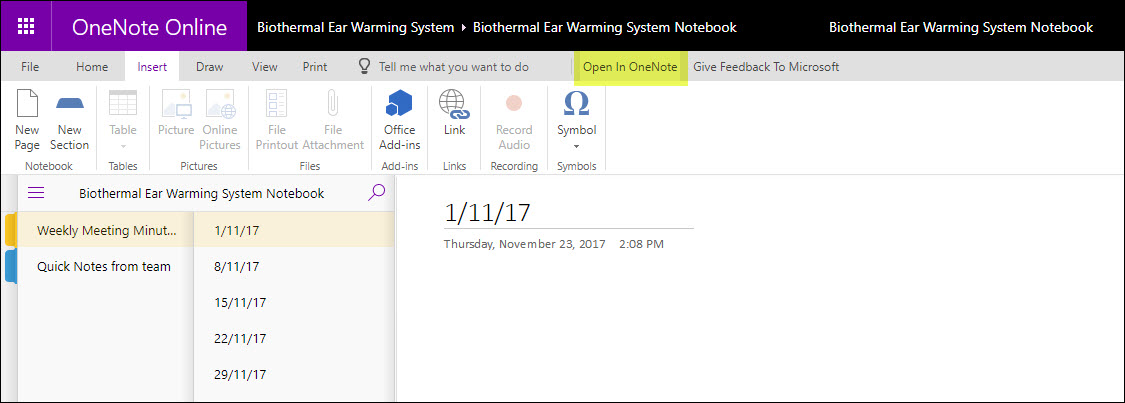 Send meeting minutes from onenote Send meeting minutes from onenote