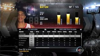 NBA 2K12 Roster Nicolas Batum to Portland Trail Blazers