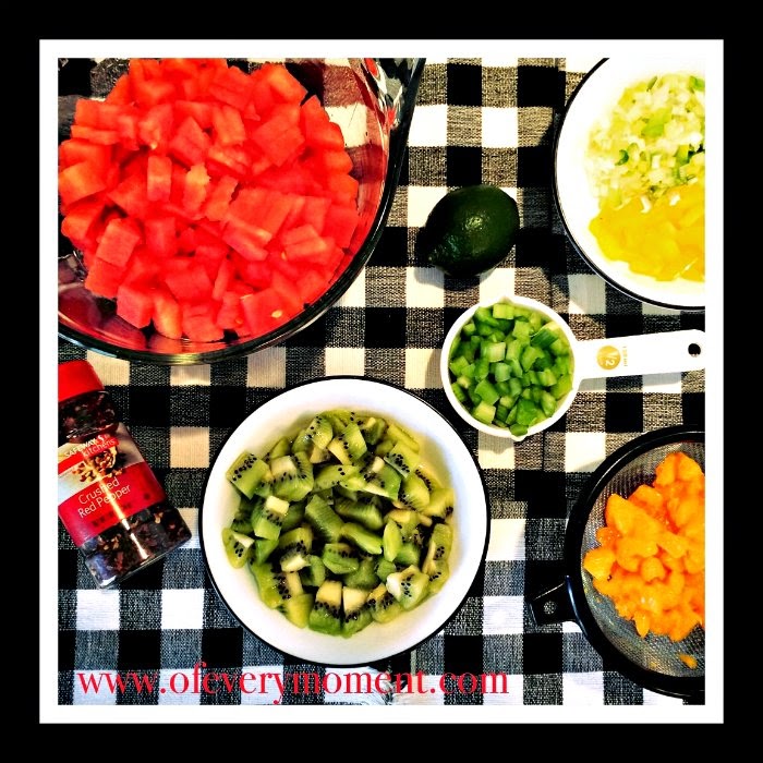 kiwi, watermelon, celery, salsa, recipe