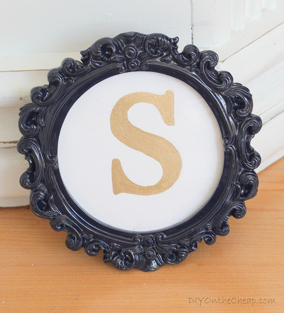 Easy Metallic Monogram Art Tutorial via DIYOntheCheap.com