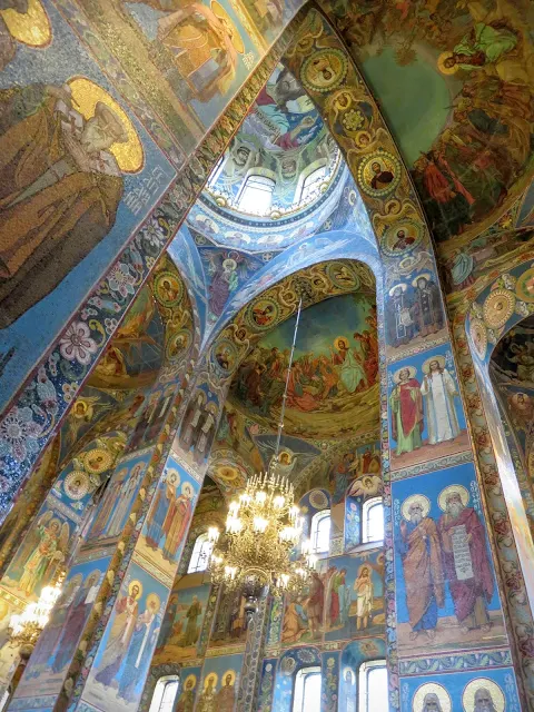 Mosaics inside the Church of the Spilled Blood in St. Petersburg, Russia