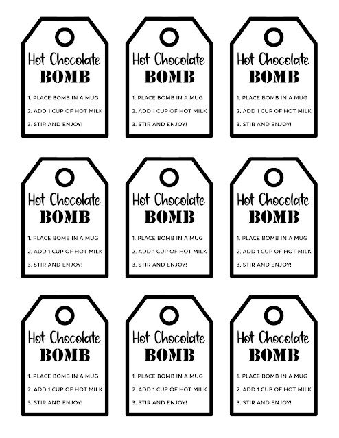 Hot Chocolate Bombs Printable Tag