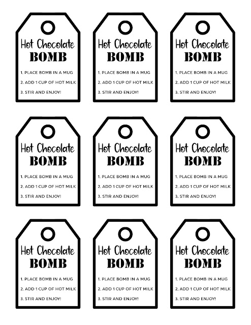 Free Printable Printable Hot Chocolate Bomb Labels