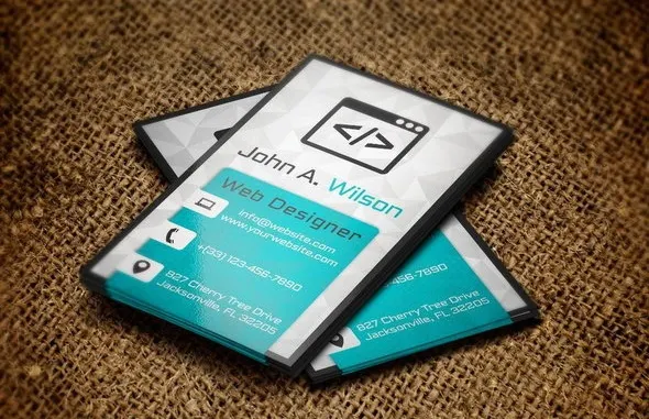 Vertical Business Card for Coders