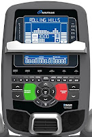 SightLine tilting console SightLine tilting console on Nautilus E618 Elliptical Trainer, with Dual Track STB blue backlit LCD display, Bluetooth, 4 user profiles