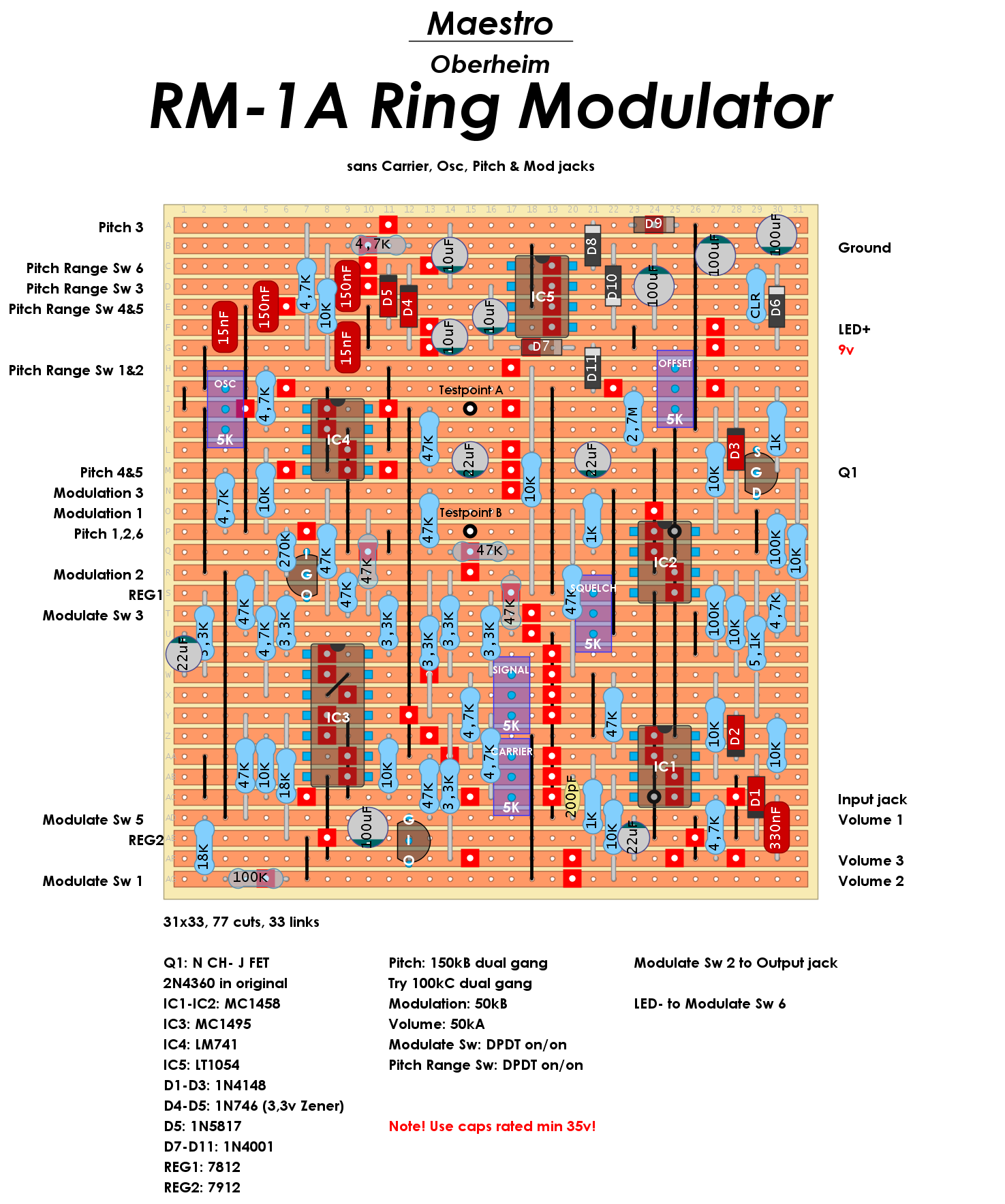 Maestro Ring Modulator Schematic