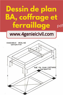 exercice plan de coffrage, exemple de plan de coffrage, dessin de ferraillage,