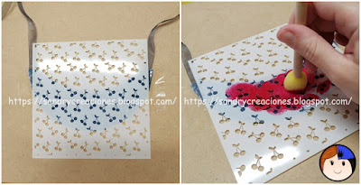 Collar babero stencil frutas paso 6