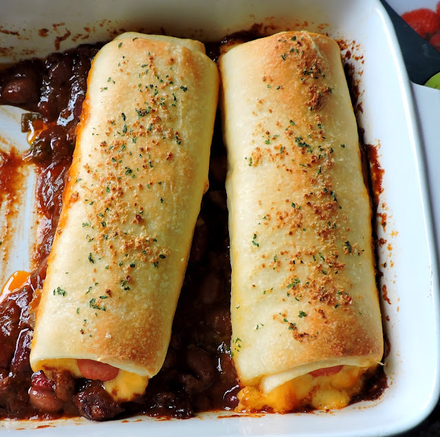 Baked Chili Cheese Dogs