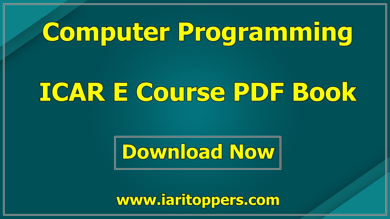 Computer Programming ICAR e course PDF Book Download E Krishi Shiksha