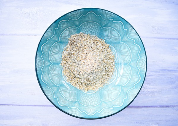 porridge oats porridge oats in a blue patterned bowl