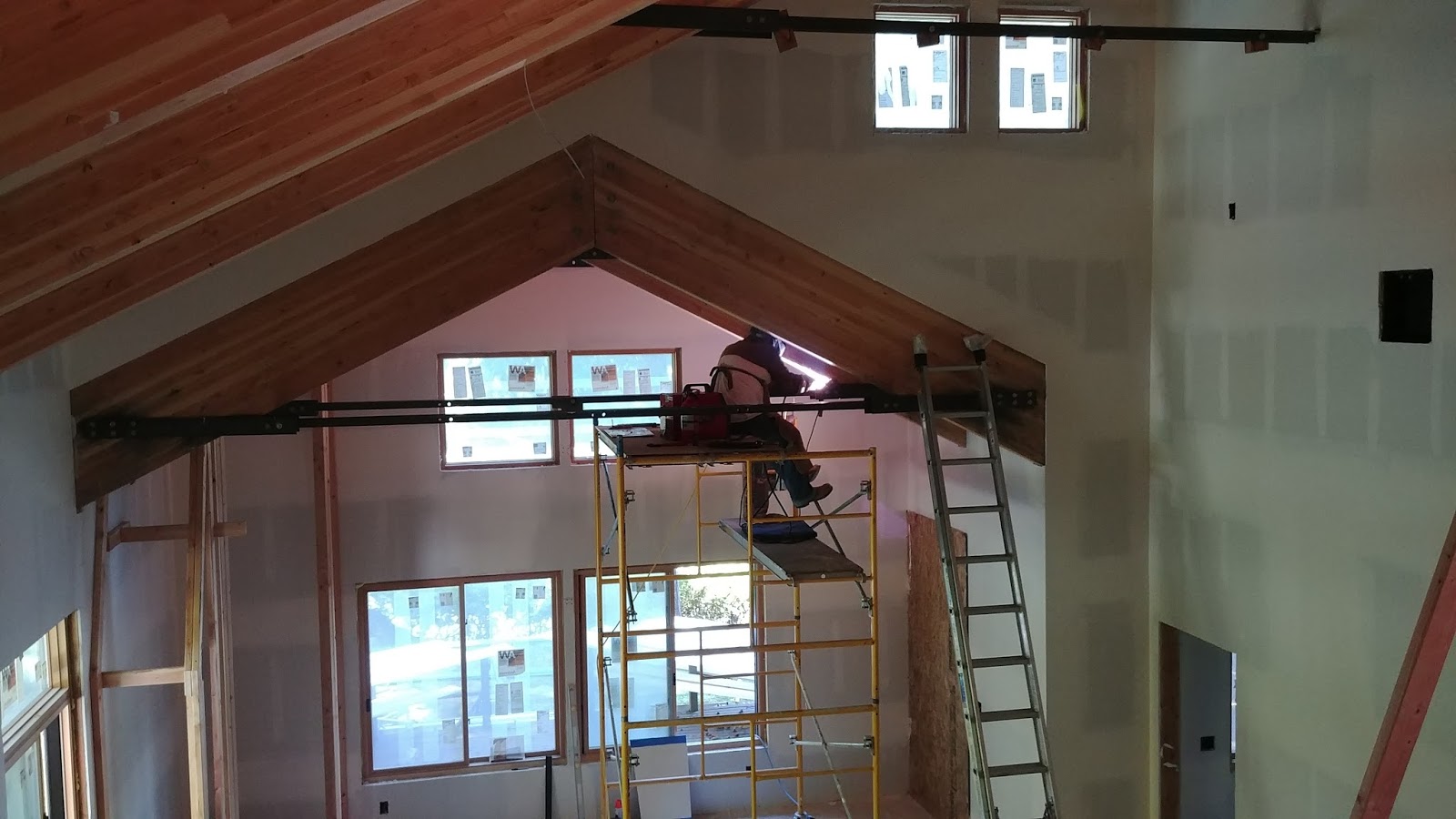 CCM Architecture Construction Final connection of the collar ties.