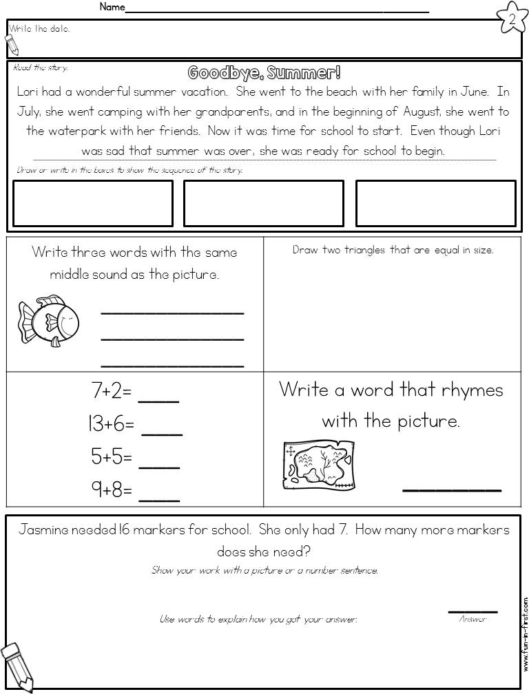 2nd Grade Morning Work Fun In First 2nd Grade Morning Work Fun In First