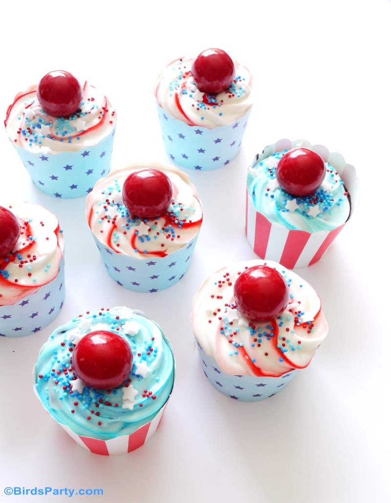 14 Juillet : Recette Cupcakes Chocolat au Coca-Cola® en Bleu, Blanc et Rouge