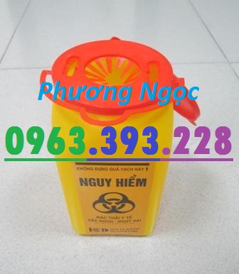 Hộp đựng vật sắc nhọn y tế 1.5 Lít, bình hủy kim tiêm y tế, bình đựng bơm tiêm H%25C4%2590KT1.5L1