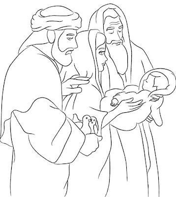 Presentación de Jesús en el templo colorear Presentación de Jesús en el templo colorear