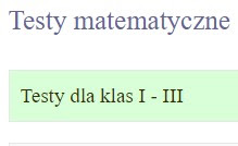 TESTY MATEMATYCZNE -kl. 1-3