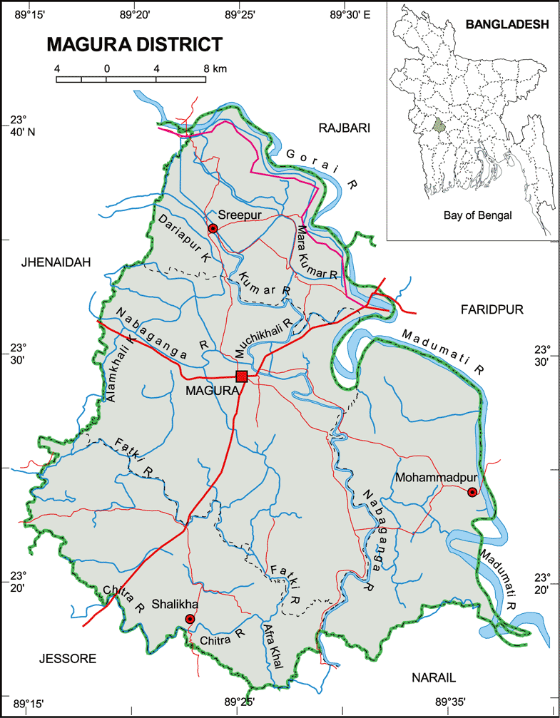 Magura District Map Bangladesh