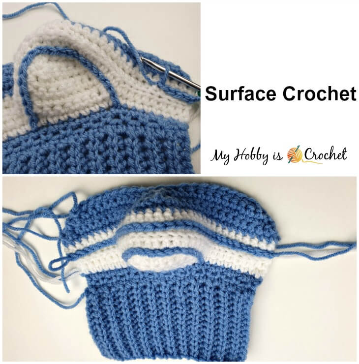 Surface crochet around bootie