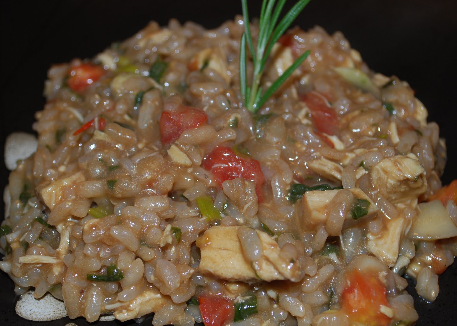 Carrie's Experimental Kitchen Chicken & Spinach Balsamic Risotto