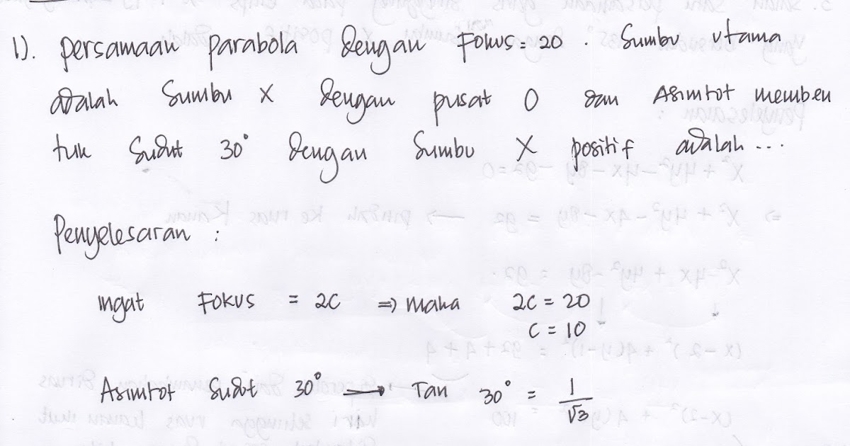 Contoh Soal Irisan Kerucut Dan Jawabannya Jejak Guru