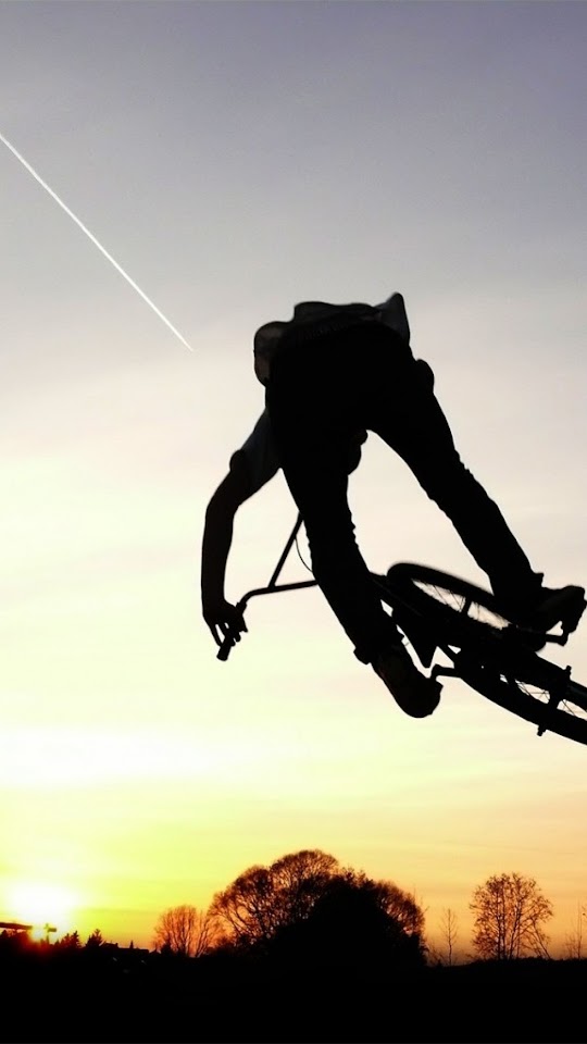   Mountain Bike Silhouette   Android Best Wallpaper
