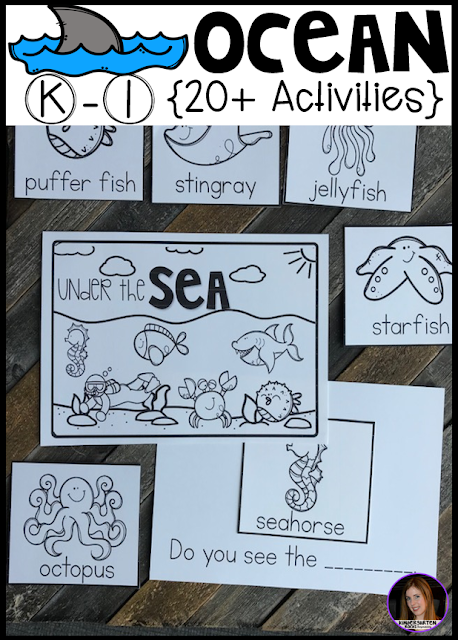 Ocean Activities, Centers and Crafts for kindergarten is the perfect unit for young learners that love learning about animal life. This unit is based around essential question and contains real photos, anchor charts, large and small group as well as independent writing and centers to reinforce concepts and fun hands on craftivities that students will love!