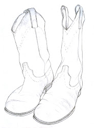 cowboy boots drawing cowgirl sketches draw line hat western contour boot drawings simple painting tattoo reference object kelsey adams templates