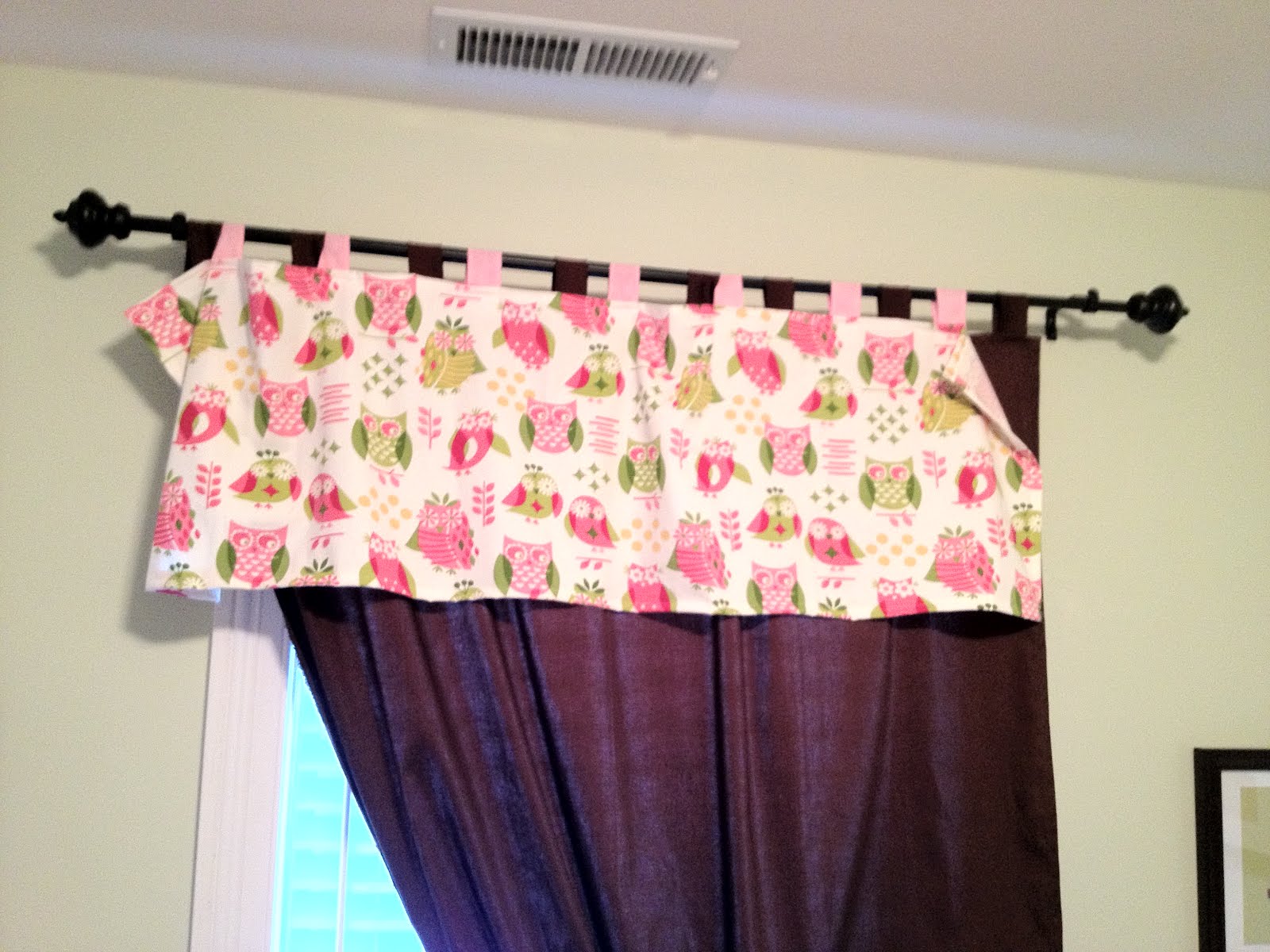 The Purple Martin Owl Nursery Valance Curtain Tutorial