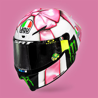 Helm Valentino Rossi Edisi Khusus GP Misano 2021, Pink Bro !!