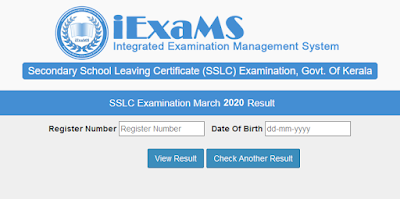 SSLC Examination Result 2020 Government of Kerala