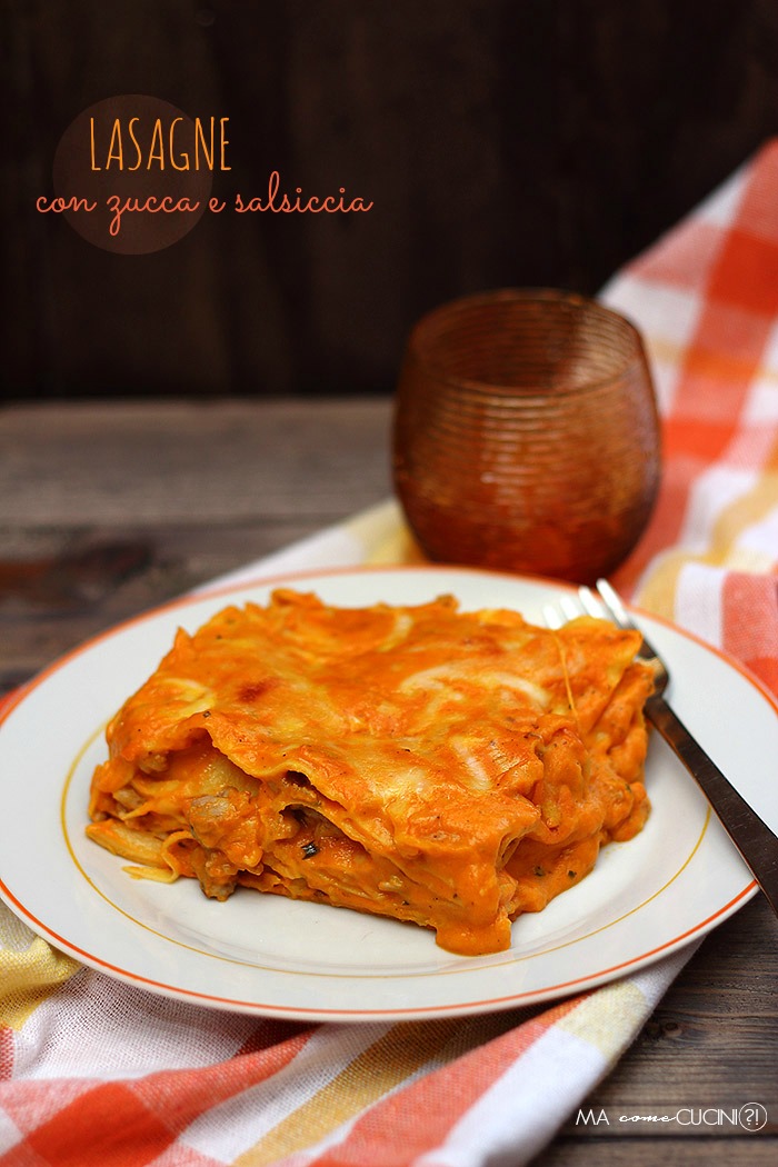 lasagne con zucca e salsiccia