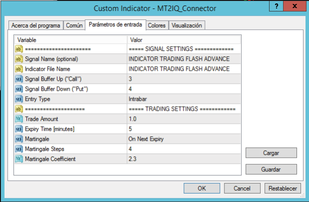 Indicator Trading Flash Advanced setting (TMA band setting)