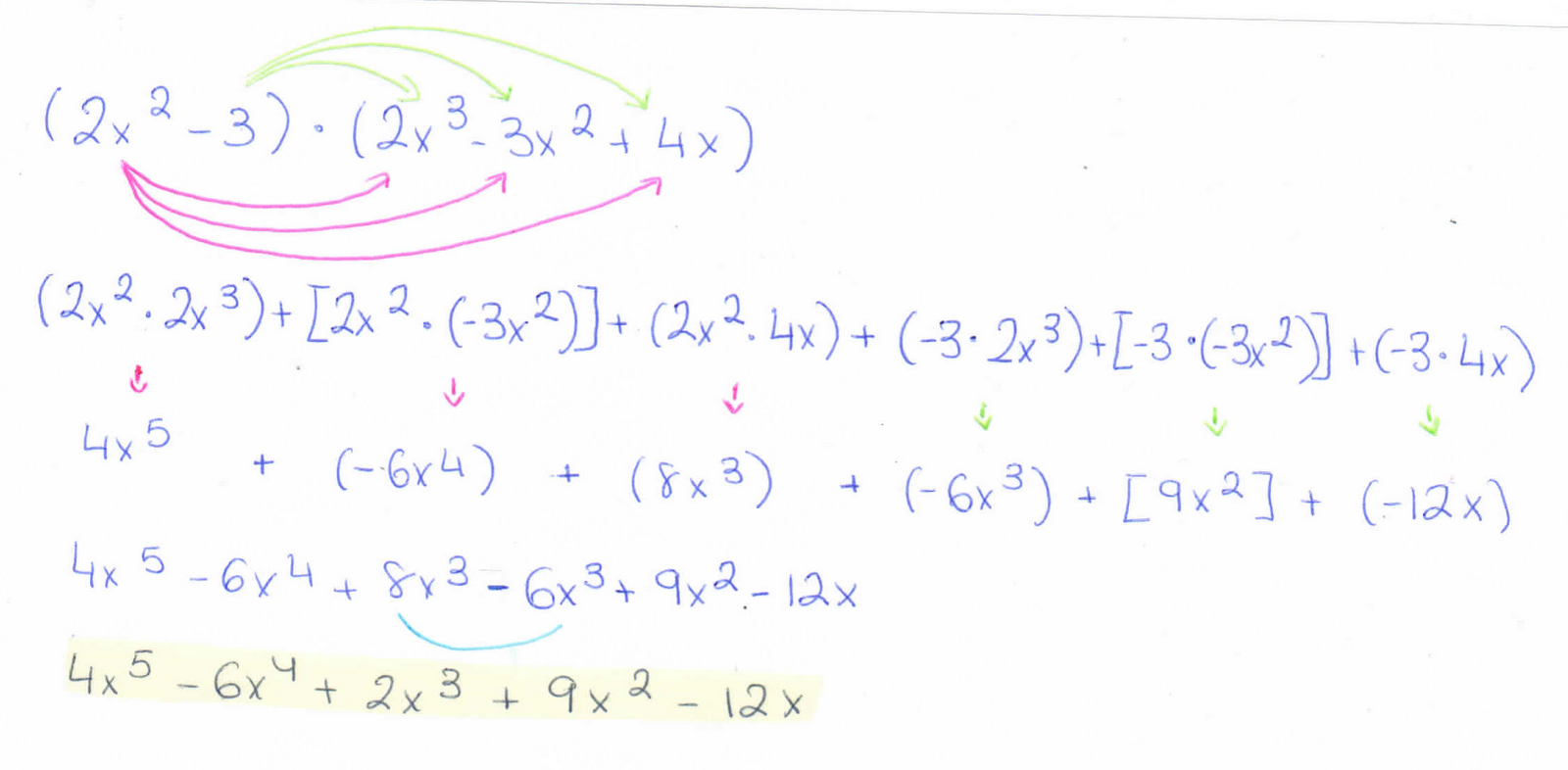 LOS POLINOMIOS: 6. Multiplicación de polinomios.