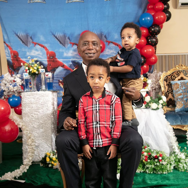 Lovely moment as Billionaire businessman, Ned Nwoko, and wife Laila, threw a birthday party for their son (Photos)