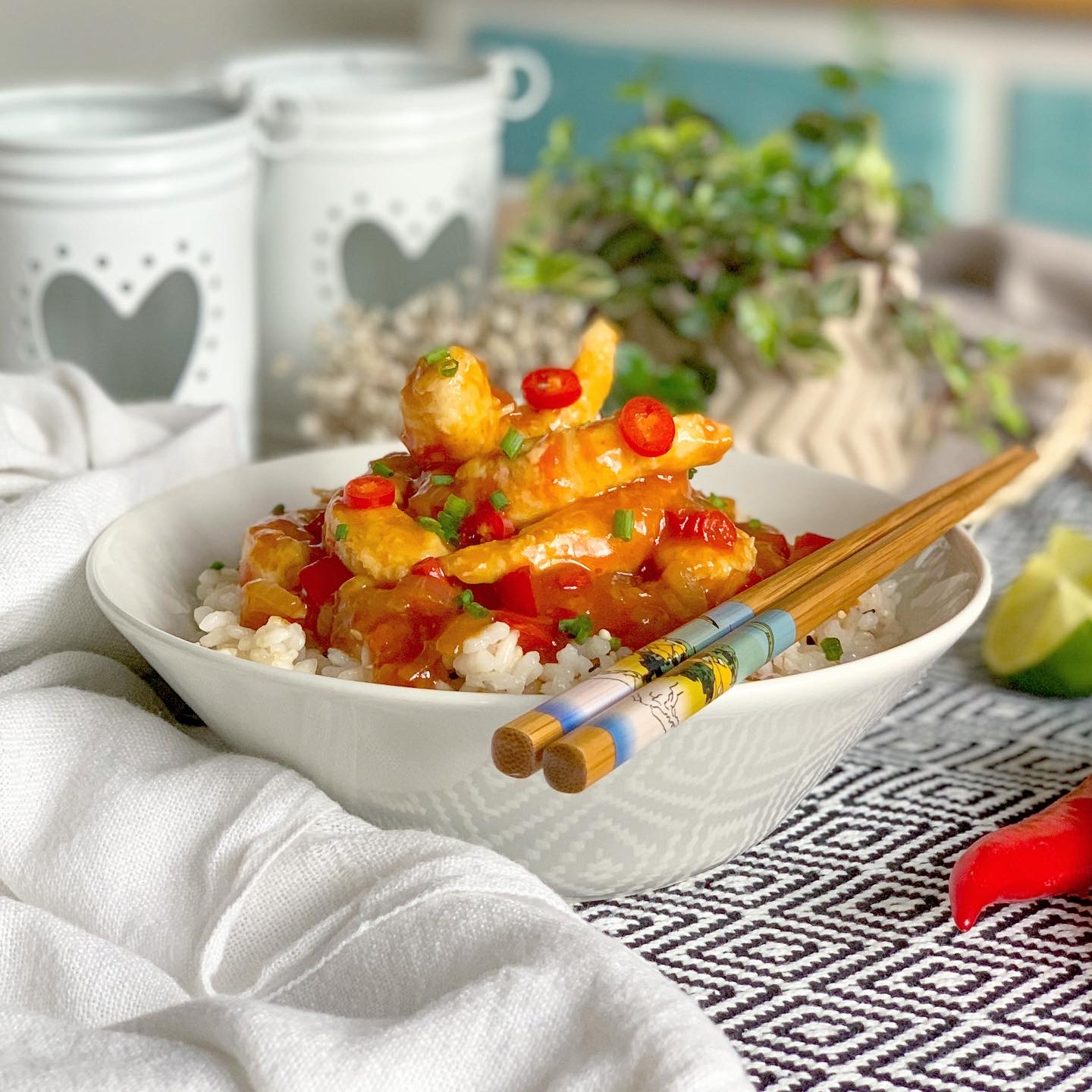 Gambas veganas en salsa de chile dulce 🌶🌱