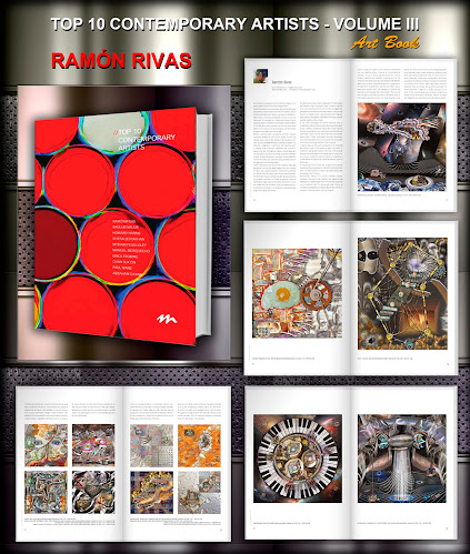 Las Obras de Ramón Rivas en 26 páginas del libro TOP 10 Contemporary Artists