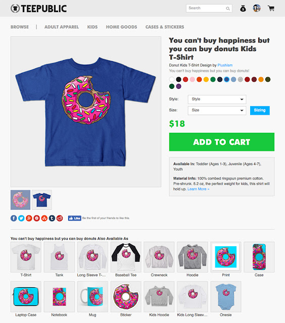 https://www.teepublic.com/kids-t-shirt/1391365-you-cant-buy-happiness-but-you-can-buy-donuts