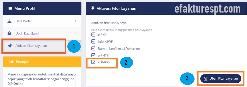 Cara Mengaktifkan eBupot 23/26 di DJP Online eFaktur dan eSPT