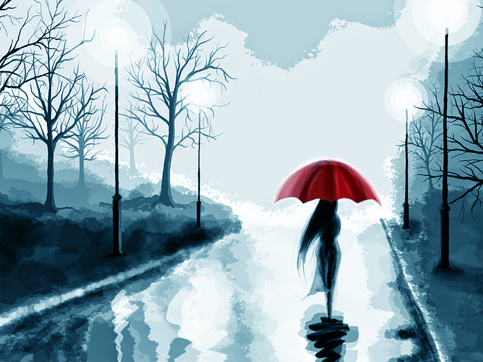 День грустных людей. Девушка с красным зонтом. Осень одиночество. Осень дождь одиночество. Уходящая девушка.